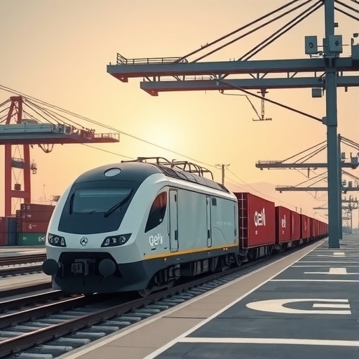 出口吉利汽车西安中欧班列专列4月23驶出西安国际港站(图1)