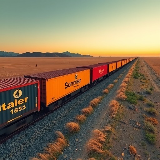 新乡塔埔-哈萨克斯坦赛拉姆中欧班列经阿拉山口口岸驶出(图1)