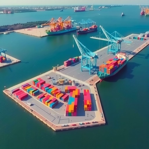 江苏新沂港昨日正式开港运行，由三地合建