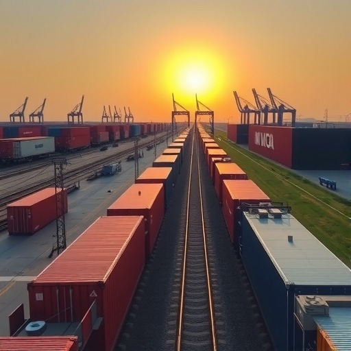 开往俄罗斯的第9列中欧班列从山西中鼎物流园驶出(图1) 开往俄罗斯的第9列中欧班列从山西中鼎物流园驶出(图1)