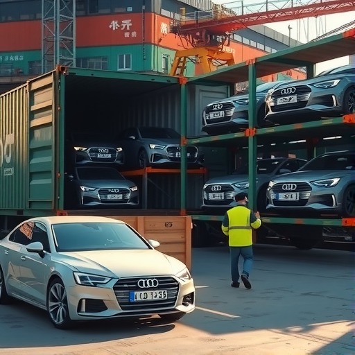 搭乘中欧班列进口的全国*大批量奥迪整车在蓉开箱(图1)