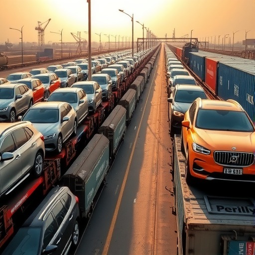 国产车**批量从东莞搭乘中欧班列出口俄罗斯(图1)