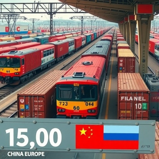 满洲里站开行中欧班列突破15000列