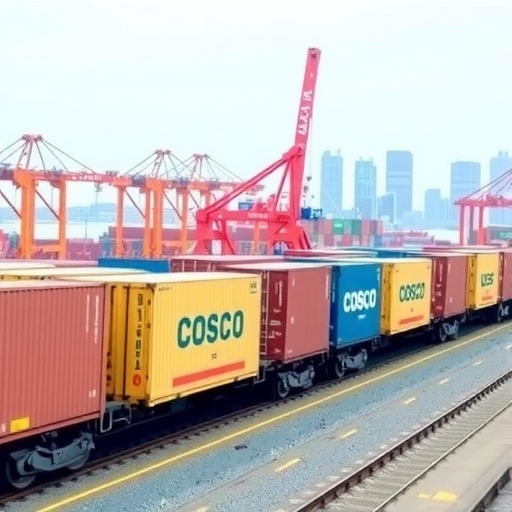 哈麦**通过中远海运集装箱整列发运抵达连云港