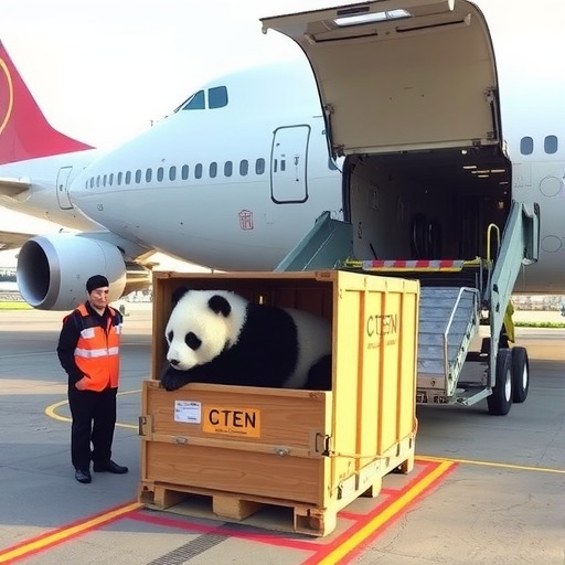 旅居英国的大熊猫乘南航专机降落在成都(图1)