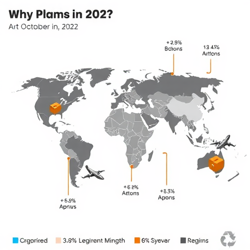 十月各区域航空货运需求表现 比2022年10月增长3.8%(图1)