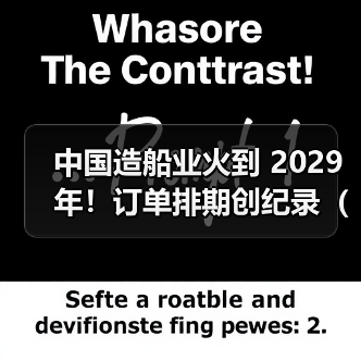 中国造船业火到 2029 年！订单排期创纪录（全球市场占比持续攀升）